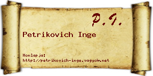 Petrikovich Inge névjegykártya
